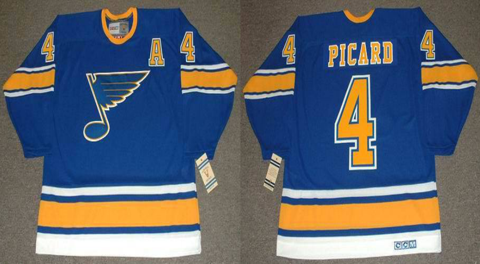 2019 Men St.Louis Blues #4 Picard blue CCM NHL jerseys